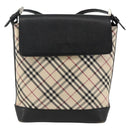 BURBERRY Nova Check Shoulder Bag Canvas Beige Black Silver Auth 174064-13