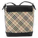 BURBERRY Nova Check Shoulder Bag Canvas Beige Black Silver Auth 174064-2