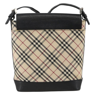 BURBERRY Nova Check Shoulder Bag Canvas Beige Black Silver Auth 174064 - 0