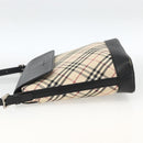 BURBERRY Nova Check Shoulder Bag Canvas Beige Black Silver Auth 174064-3