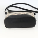 BURBERRY Nova Check Shoulder Bag Canvas Beige Black Silver Auth 174064-5