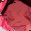 BURBERRY Nova Check Blue Label Hand Bag Nylon Leather Red Silver Auth 174065A-11