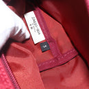 BURBERRY Nova Check Blue Label Hand Bag Nylon Leather Red Silver Auth 174065A-12