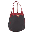 SAINT LAURENT Tote Bag PVC Leather Gray Red gold Auth 174066-1