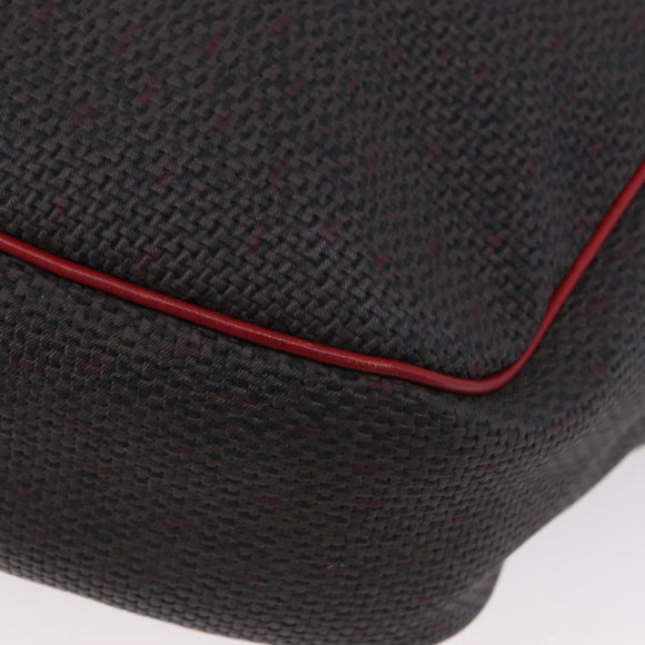 SAINT LAURENT Tote Bag PVC Leather Gray Red gold Auth 174066