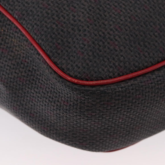 SAINT LAURENT Tote Bag PVC Leather Gray Red gold Auth 174066