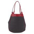 SAINT LAURENT Tote Bag PVC Leather Gray Red gold Auth 174066-2