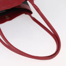 SAINT LAURENT Tote Bag PVC Leather Gray Red gold Auth 174066-7