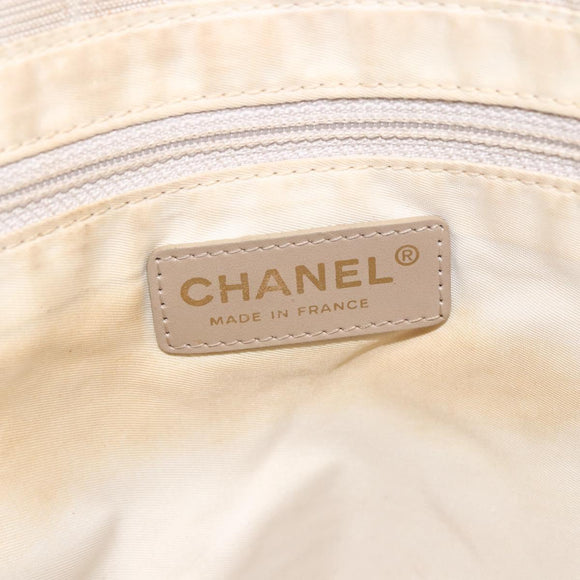 CHANEL New Travel Line Tote Bag Beige CC Auth 174068