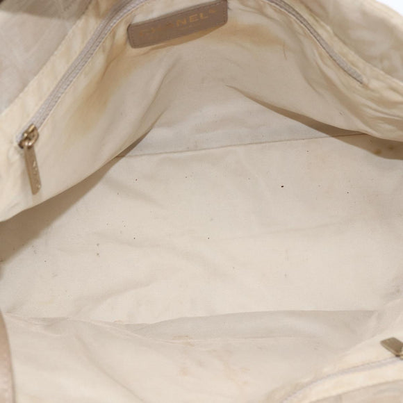 CHANEL New Travel Line Tote Bag Beige CC Auth 174068