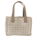 CHANEL New Travel Line Tote Bag Beige CC Auth 174068-13
