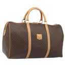 CELINE Macadam Canvas Boston Bag PVC Leather Brown Gold Auth 174071A-1