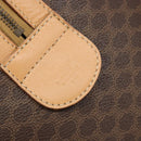 CELINE Macadam Canvas Boston Bag PVC Leather Brown Gold Auth 174071A-14