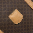 CELINE Macadam Canvas Boston Bag PVC Leather Brown Gold Auth 174071A-15