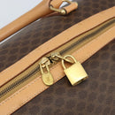 CELINE Macadam Canvas Boston Bag PVC Leather Brown Gold Auth 174071A-17