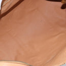CELINE Macadam Canvas Boston Bag PVC Leather Brown Gold Auth 174071A-19