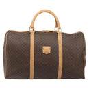 CELINE Macadam Canvas Boston Bag PVC Leather Brown Gold Auth 174071A-2