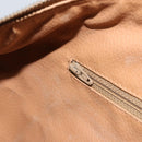 CELINE Macadam Canvas Boston Bag PVC Leather Brown Gold Auth 174071A-22