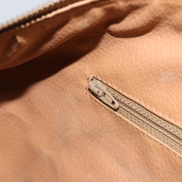 CELINE Macadam Canvas Boston Bag PVC Leather Brown Gold Auth 174071A