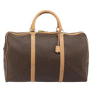 CELINE Macadam Canvas Boston Bag PVC Leather Brown Gold Auth 174071A-3