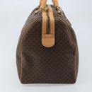 CELINE Macadam Canvas Boston Bag PVC Leather Brown Gold Auth 174071A-5