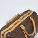 CELINE Macadam Canvas Boston Bag PVC Leather Brown Gold Auth 174071A-6