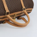 CELINE Macadam Canvas Boston Bag PVC Leather Brown Gold Auth 174071A-7