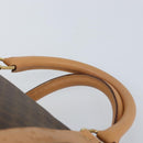 CELINE Macadam Canvas Boston Bag PVC Leather Brown Gold Auth 174071A-8