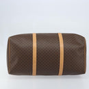 CELINE Macadam Canvas Boston Bag PVC Leather Brown Gold Auth 174071A-9