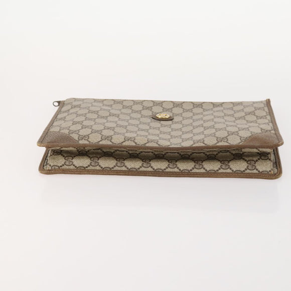 GUCCI GG Supreme Canvas Wallet Clutch Bag PVC 5 Set Beige Auth 174076