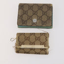 GUCCI GG Supreme Canvas Wallet Clutch Bag PVC 5 Set Beige Auth 174076-7