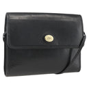 Christian Dior Shoulder Bag Leather Black Gold Auth 174078-1