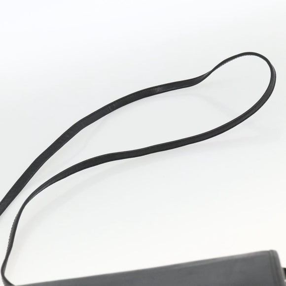 Christian Dior Shoulder Bag Leather Black Gold Auth 174078