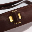 Salvatore Ferragamo Shoulder Bag Leather Brown Gold Auth 174085A-14