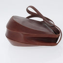 Salvatore Ferragamo Shoulder Bag Leather Brown Gold Auth 174085A-4