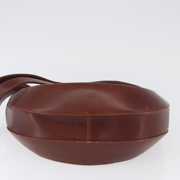 Salvatore Ferragamo Shoulder Bag Leather Brown Gold Auth 174085A