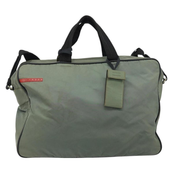 PRADA Sports Shoulder Bag Nylon Gray Silver Auth 174086