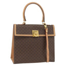CELINE Macadam Canvas Hand Bag PVC Leather Brown Gold Auth 174092A-1