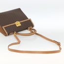 CELINE Macadam Canvas Hand Bag PVC Leather Brown Gold Auth 174092A-9
