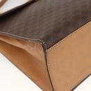 CELINE Macadam Canvas Hand Bag PVC Leather Brown Gold Auth 174092A-17