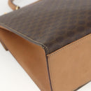 CELINE Macadam Canvas Hand Bag PVC Leather Brown Gold Auth 174092A-19