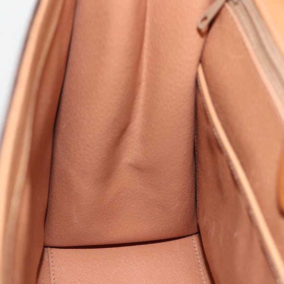 CELINE Macadam Canvas Hand Bag PVC Leather Brown Gold Auth 174092A