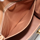 CELINE Macadam Canvas Hand Bag PVC Leather Brown Gold Auth 174092A-25