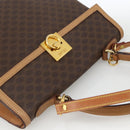 CELINE Macadam Canvas Hand Bag PVC Leather Brown Gold Auth 174092A-6