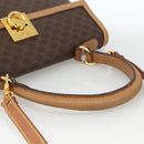 CELINE Macadam Canvas Hand Bag PVC Leather Brown Gold Auth 174092A-7