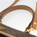CELINE Macadam Canvas Hand Bag PVC Leather Brown Gold Auth 174092A-14