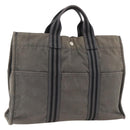 HERMES Fourre Tout MM Tote Bag Canvas Gray Auth 174097-1
