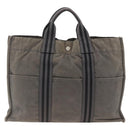 HERMES Fourre Tout MM Tote Bag Canvas Gray Auth 174097-2