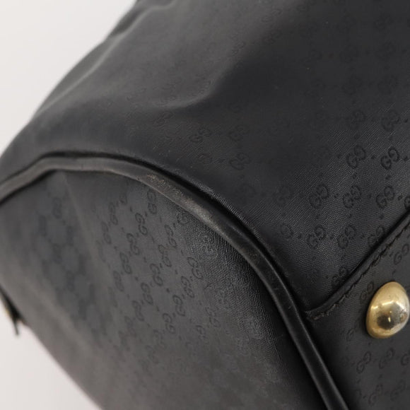 GUCCI Micro GG Canvas Boston Bag Black Gold Auth 174104