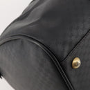 GUCCI Micro GG Canvas Boston Bag Black Gold Auth 174104-13